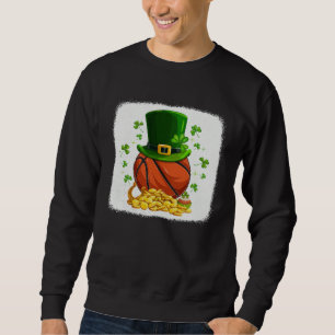 Sudadera Baloncesto Pelota Sombrero Duende Trébol Irlandés