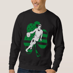 Sudadera Baloncesto Vintage Bandera de EE. UU. Trébol Día d