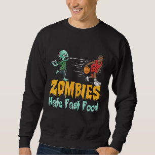 Sudadera Baloncesto Zombies de Halloween Odian la Comida Rá