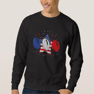 Sudadera Balones de Rugby Bandera de EE. UU. Fútbol America
