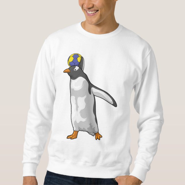 Sudadera Balonmano del jugador de balonmano de pingüino (Anverso)