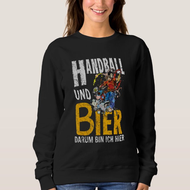 Sudadera Balonmano Y Beer Darum Bin Ich Hier Trainer Beach (Anverso)