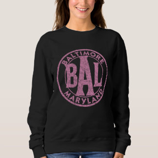 Sudadera Baltimore BAL Circle Sign Distressed Pink Print
