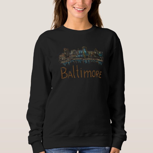 Sudadera Baltimore City Maryland souvenir  for men women  5 (Anverso)