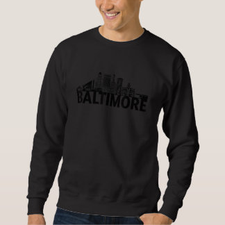 Sudadera Baltimore Maryland City Skyline Silhouette Outline