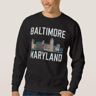Sudadera Baltimore Maryland City Skyline Souvenir MD Home S