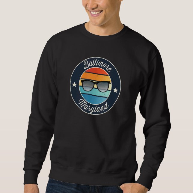Sudadera Baltimore Maryland MD Vacaciones Souvenir gafas de (Anverso)