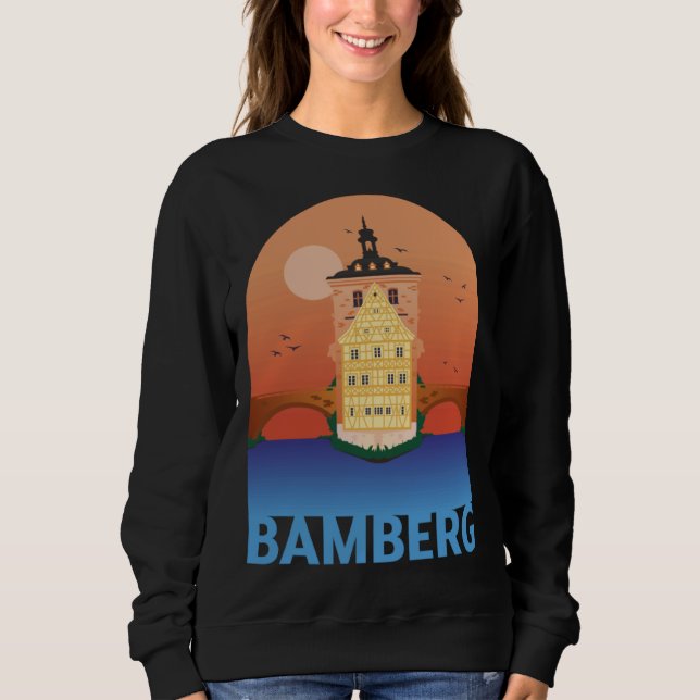 Sudadera Bamberg Bayern Germany City Skyline Silhouette Out (Anverso)