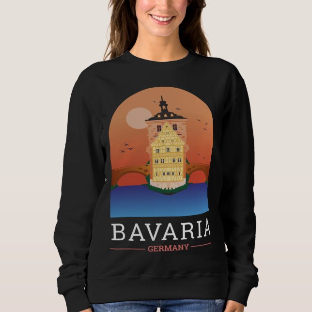 Sudadera Bamberg Bayern Germany City Skyline Silhouette Out (Anverso)