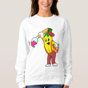 Sudadera Banana como pintora con pincel de pintura