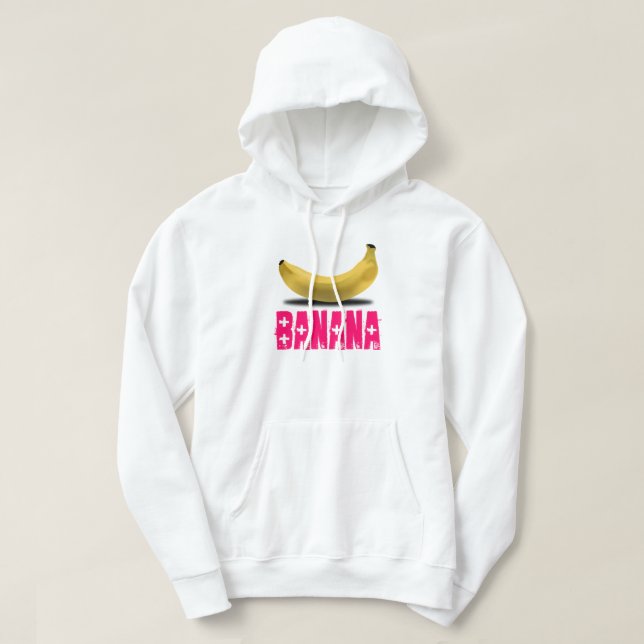 SUDADERA BANANA CON TEXTO ROSA (Diseño del anverso)