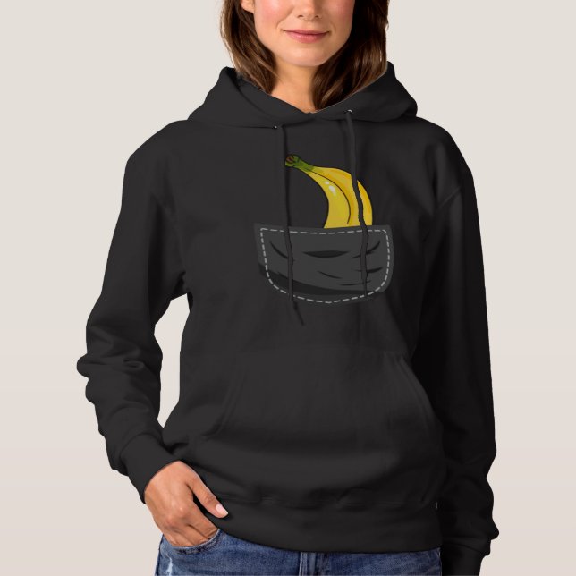 Sudadera Banana In Pocket Graphic Fruit Vegan Veggie Health (Anverso)