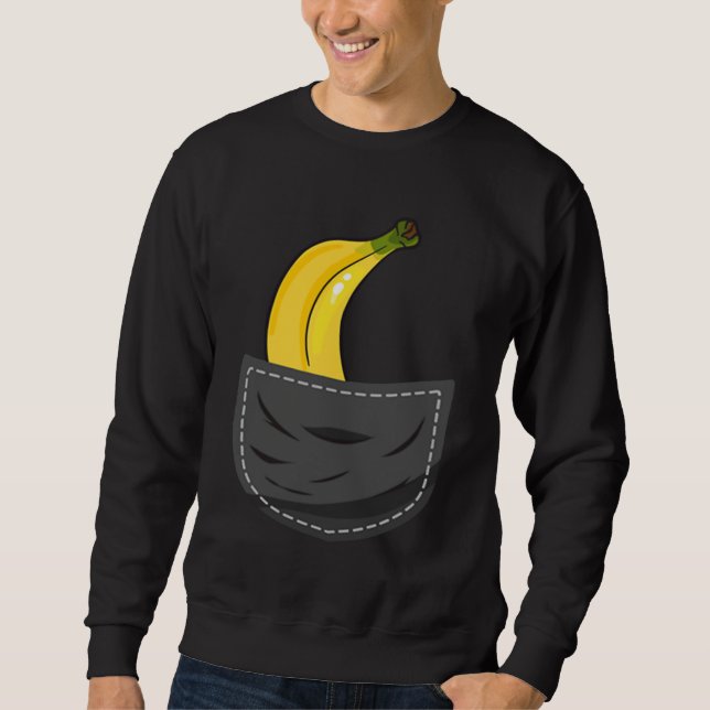 Sudadera Banana In Pocket Graphic Fruit Vegan Veggie Health (Anverso)