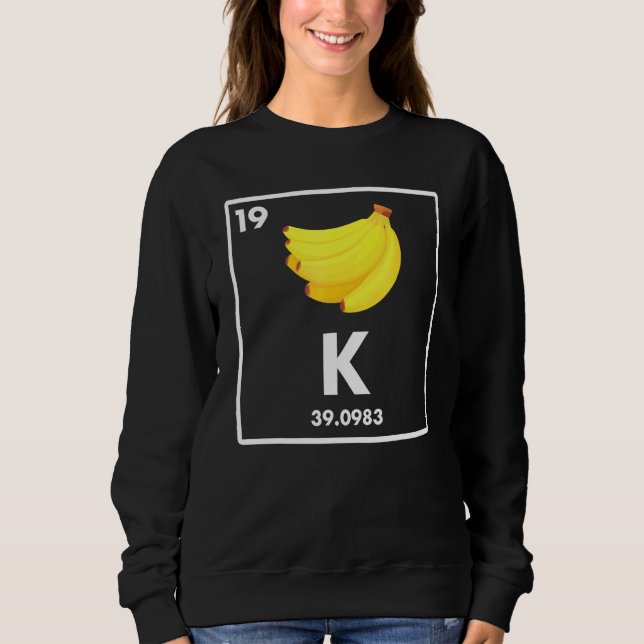 Sudadera Banana K Chiste de potasio Vegetarian Vegan (Anverso)