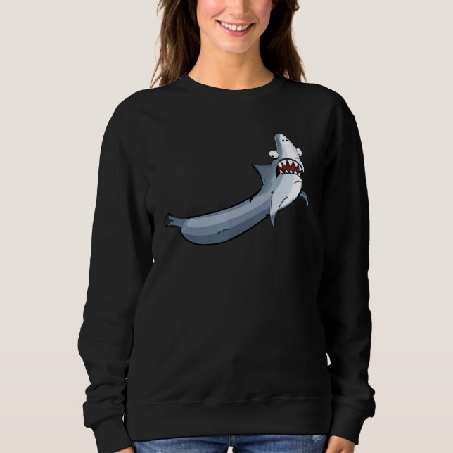 Sudadera Banana Tiburón Banana Chiste humorístico combinado (Anverso)