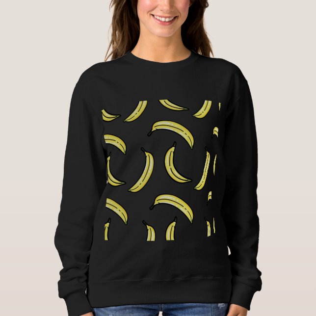 Sudadera Banana Tropical Sumer Fruto Patrón Guay Alimentos  (Anverso)