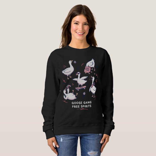 Sudadera Banda de ganso tonto camiseta de ganso divertida (Anverso completo)