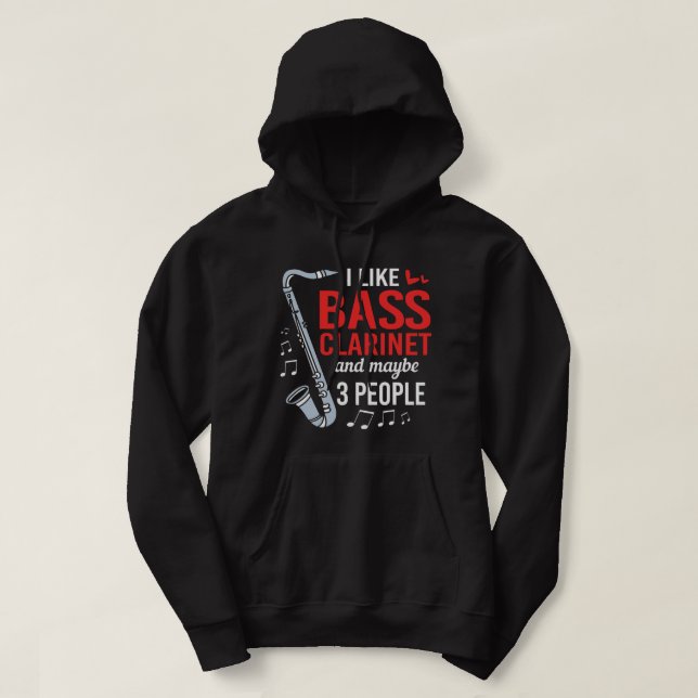 Sudadera Banda de marcha Clarinet Nerd Funny Bass Clarinet (Diseño del anverso)