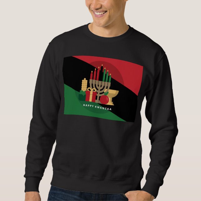 Sudadera banda diagonal Happy Kwanzaa (Anverso)