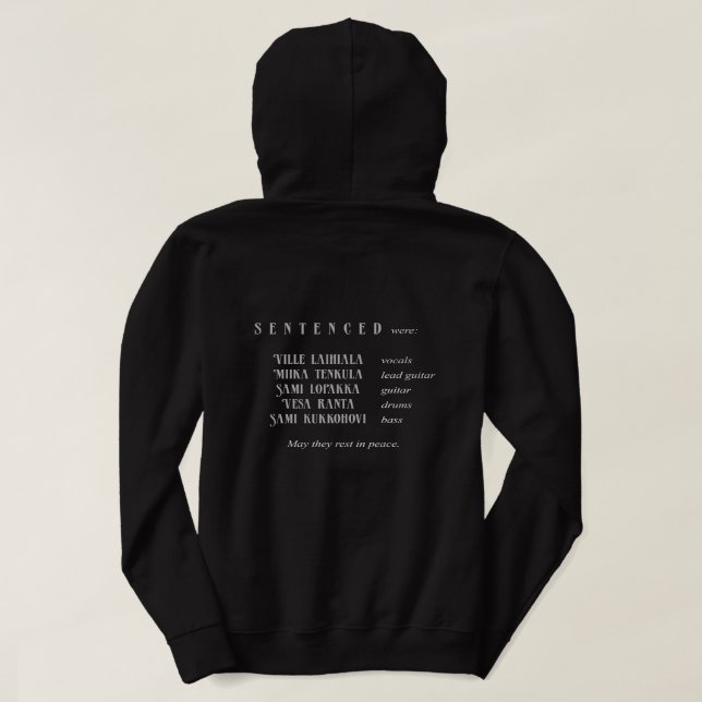 Sudadera Banda sentenciada "Los asesinos más septentrionale (Reverso del diseño)