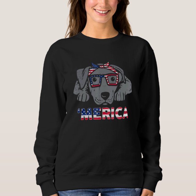Sudadera Bandana de perro Pitbull Merica 4 de julio de perr (Anverso)