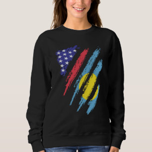 Sudadera Bandas de bandera de corazón crecido patriota esta