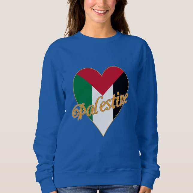 Sudadera Bandera ف Palestina س ن ط árabe e inglés WordArt (Anverso)