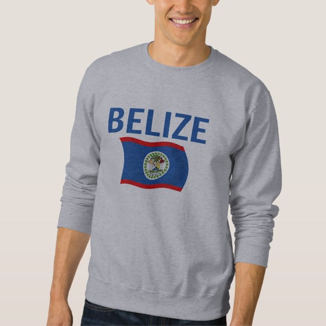 Sudadera Bandera 1 de Belice (ondulada) (Anverso)
