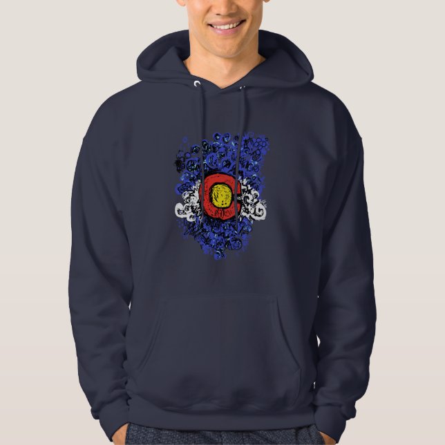 Sudadera Bandera abstracta de Swirly Colorado (Anverso)