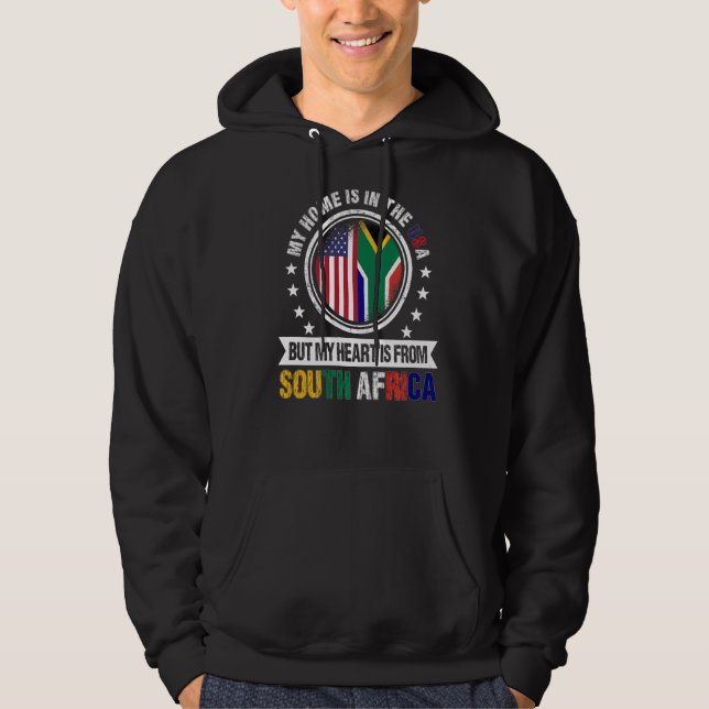 Sudadera Bandera africana estadounidense de corazón en Sudá (Anverso)