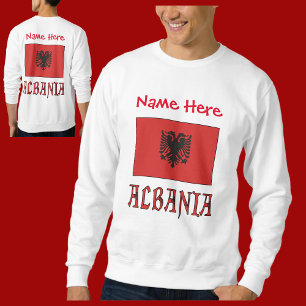 Sudadera Bandera albanesa personalizada roja de Albania