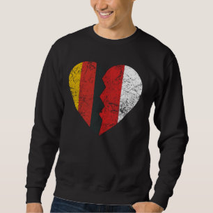 Sudadera Bandera alemana polaca Corazón Alemania Bandera po