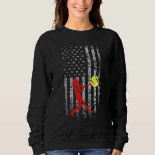 Sudadera Bandera Americana Amor Softball Fastpitch Pitcher