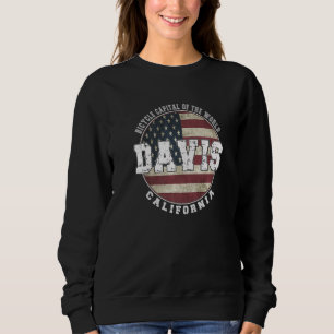 Sudadera Bandera Americana Antigua de Davis California