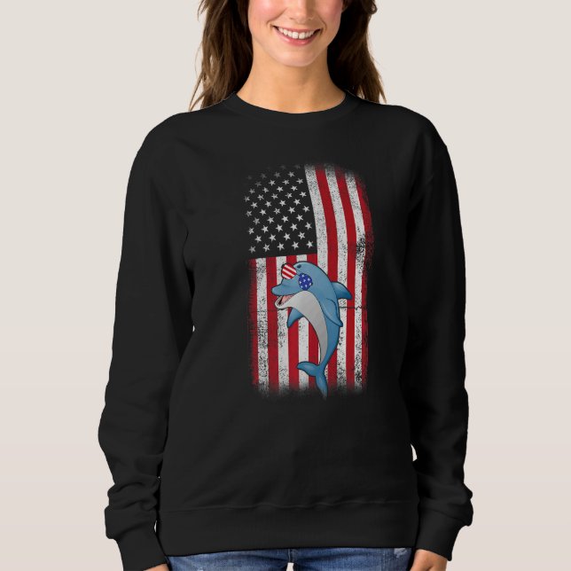 Sudadera Bandera Americana Ballena Niños Chicas Hombres Cua (Anverso)