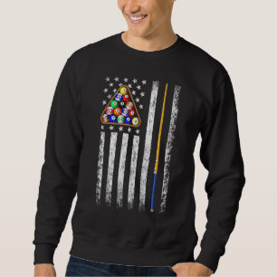 Sudadera Bandera Americana Billar Jugador de Piscina Vintag