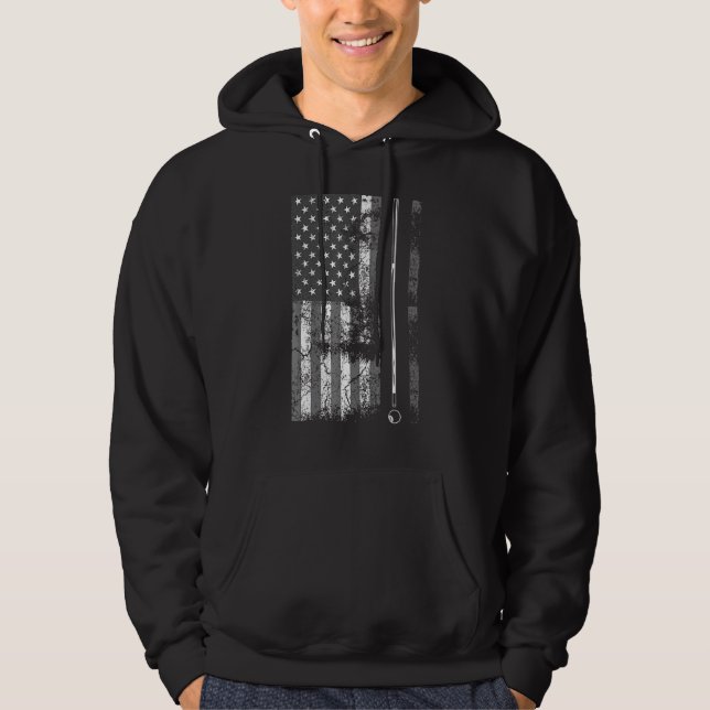Sudadera Bandera Americana Billiard Stick Table Game USA (Anverso)