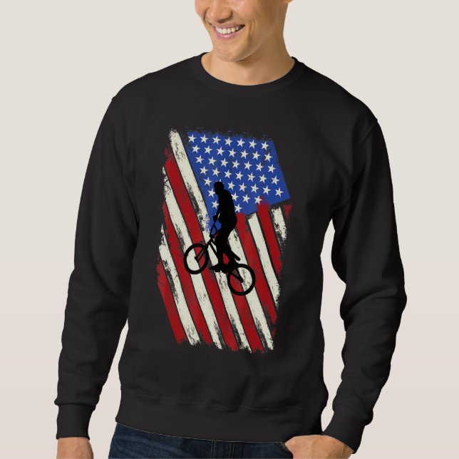Sudadera Bandera Americana Bmx Bike Extreme Sport 4 De Juli (Anverso)