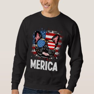 Sudadera Bandera Americana Bulldog Francés 4 De Julio