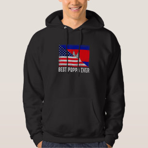 Sudadera Bandera Americana Camboya Bandera Mejor Familia Po