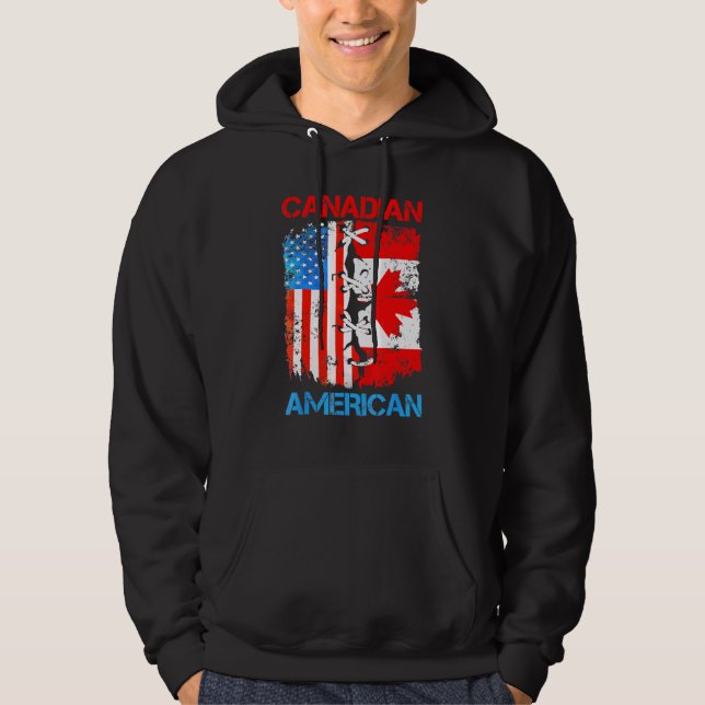 Sudadera Bandera Americana Canadiense Estados Unidos Canadá (Anverso)