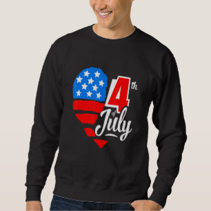 Sudadera Bandera Americana Corazón 4 De Julio Orgullo Patri
