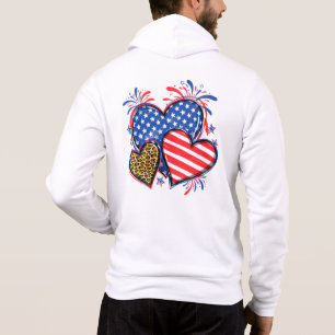 Sudadera Bandera Americana Corazón Leopardo Sublimación-642