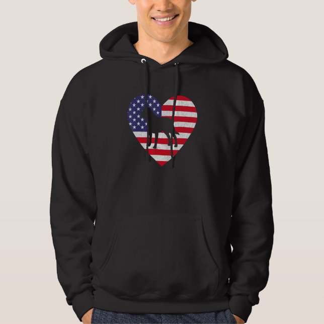 Sudadera Bandera Americana Corazón Rottweiler Perro 4 De Ju (Anverso)