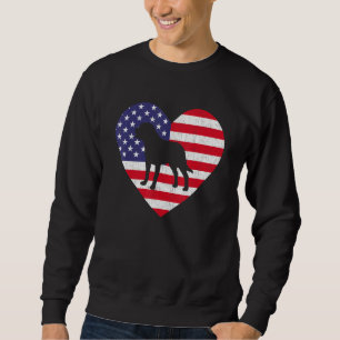 Sudadera Bandera Americana Corazón Rottweiler Perro 4 De Ju