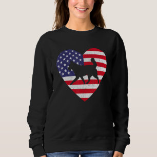 Sudadera Bandera Americana Corazón Siberian Husky Perro 4 D