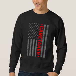Sudadera Bandera Americana Cuidador Bandera Estadounidense