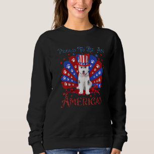 Sudadera Bandera Americana Cute Husky Feliz 4 De Julio