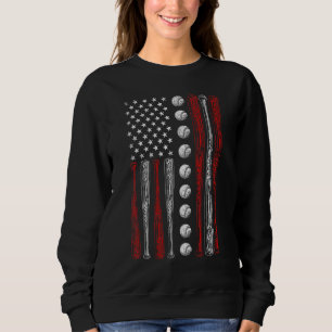 Sudadera Bandera Americana de Béisbol Rojo Blanco Azul 4 de
