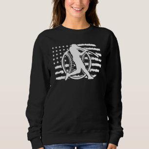 Sudadera Bandera Americana de Béisbol Vintage   Papá Mamá  